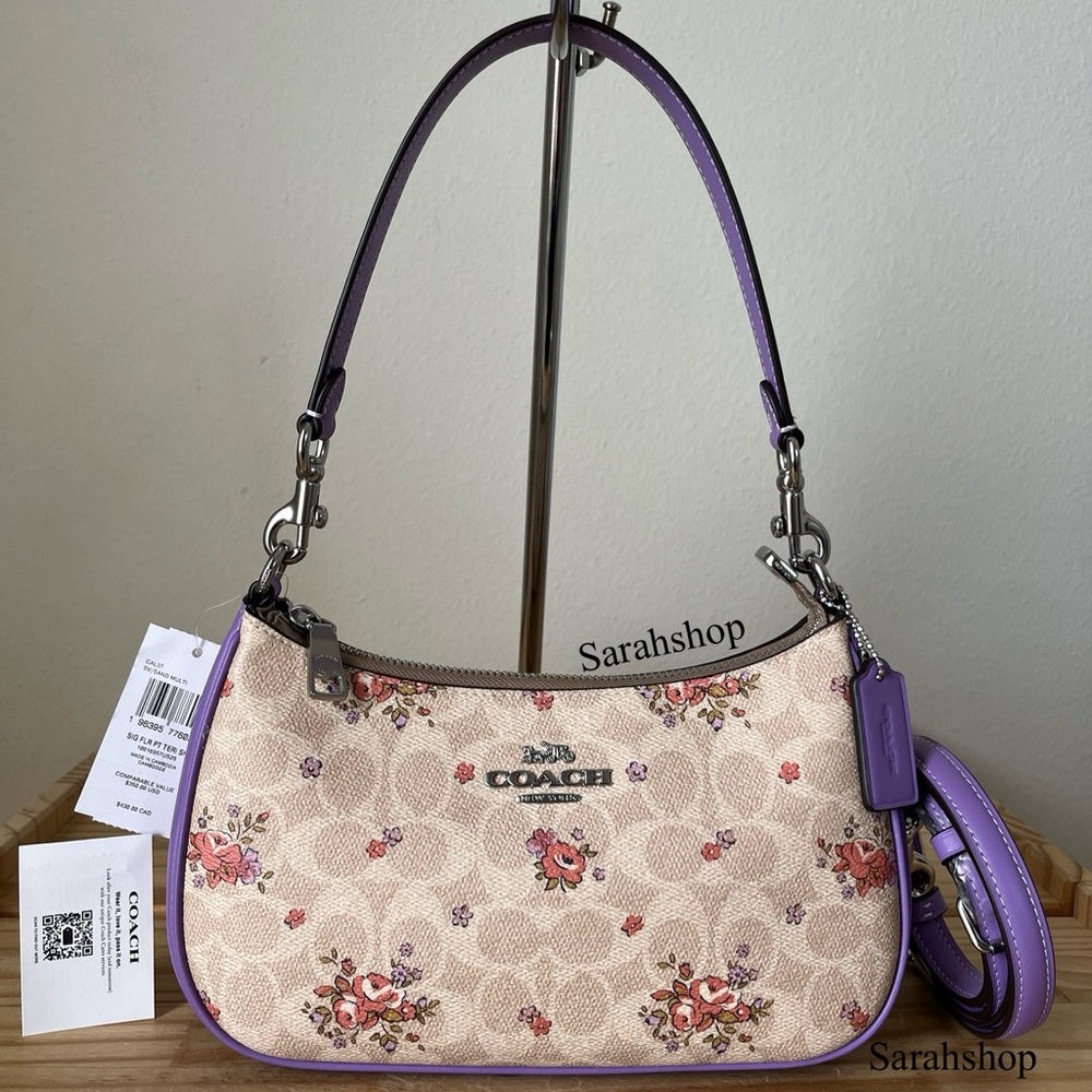 ✅Coach Teri Shoulder Bag In Signature Floral Printed